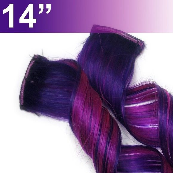 Purple Mermaid Clip in 100% Human Hair Extensions - Picture 1 of 3